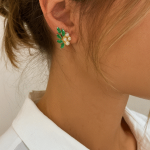 Pendientes años 50: esmeraldas y diamantes