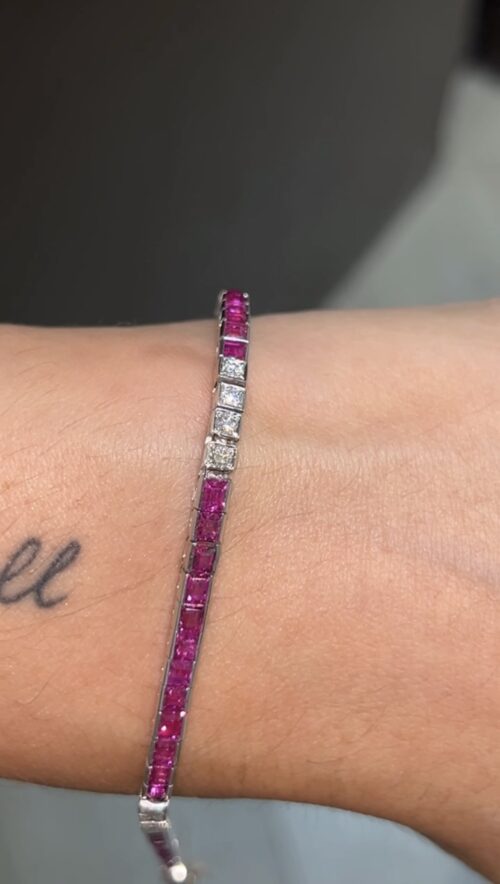 Pulsera de rubíes con diamantes - Imagen 2