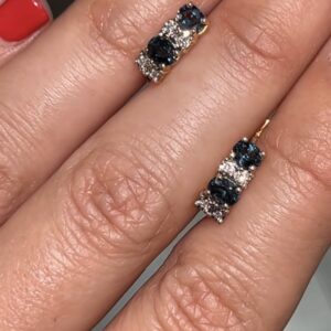 Pendientes zafiros con diamantes