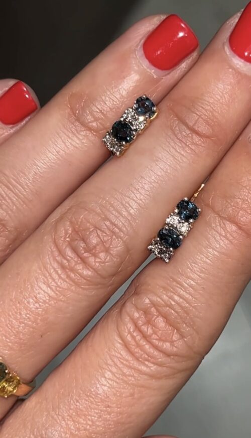 Pendientes zafiros con diamantes