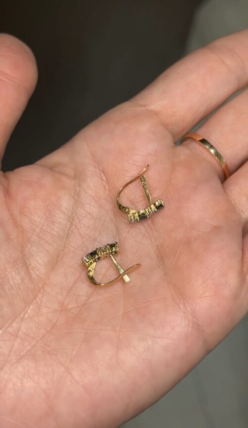 Pendientes zafiros con diamantes - Imagen 3