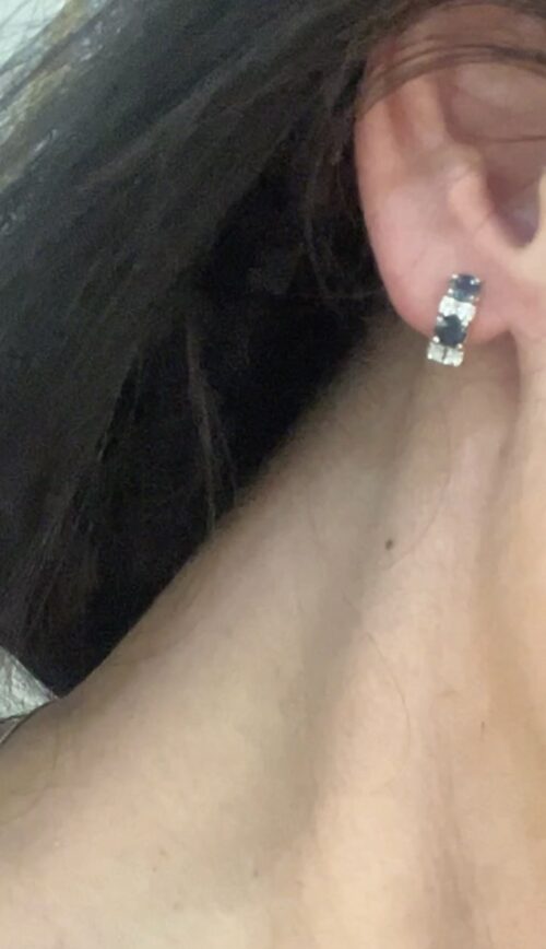 Pendientes zafiros con diamantes - Imagen 2