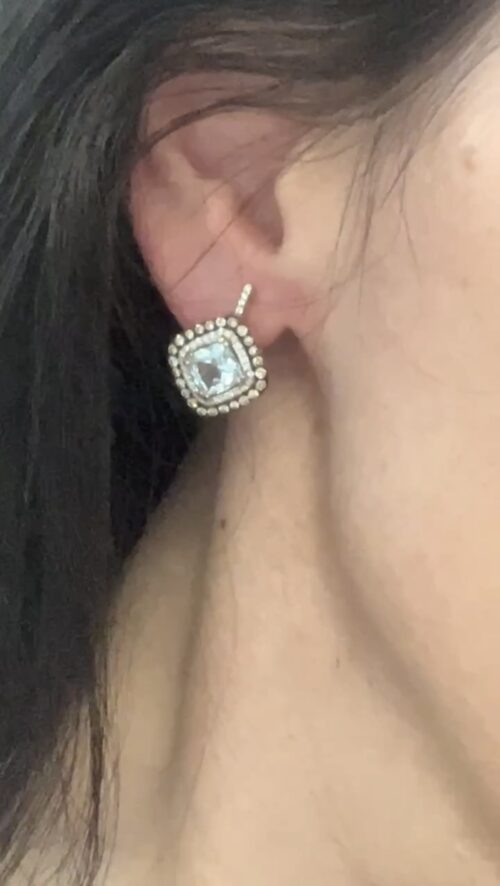 Pendientes vintage com topacio y diamantes - Imagen 2